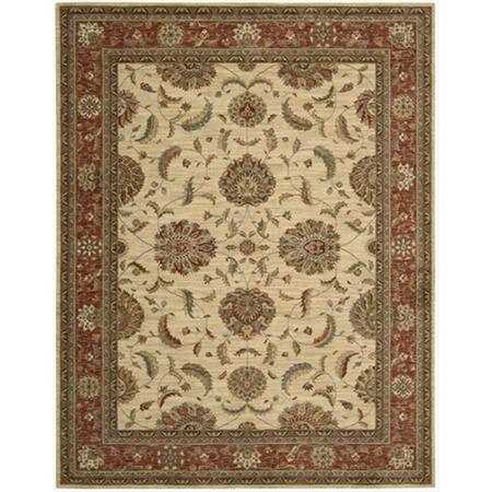 NOURISON Living Treasures Area Rug Collection Ivory And Red 3 Ft 6 In. X 5 Ft 6 In. Rectangle 99446671455